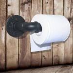 Rustic Industrial Toilet Paper Holder Wall Mounted Iron Tube